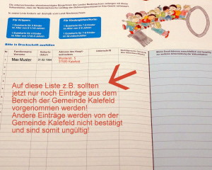 Unterschriftenliste