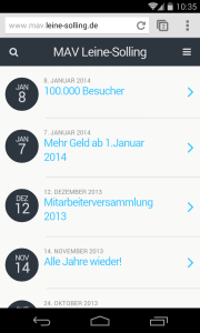 Screenshot Mobile Webseite